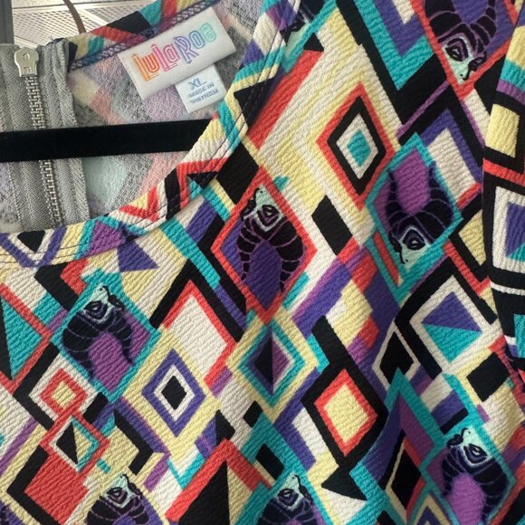 LuLaRoe Amelia Dress Disney Maleficent Multicolor Women's Dress size XL - Picture 3 of 3